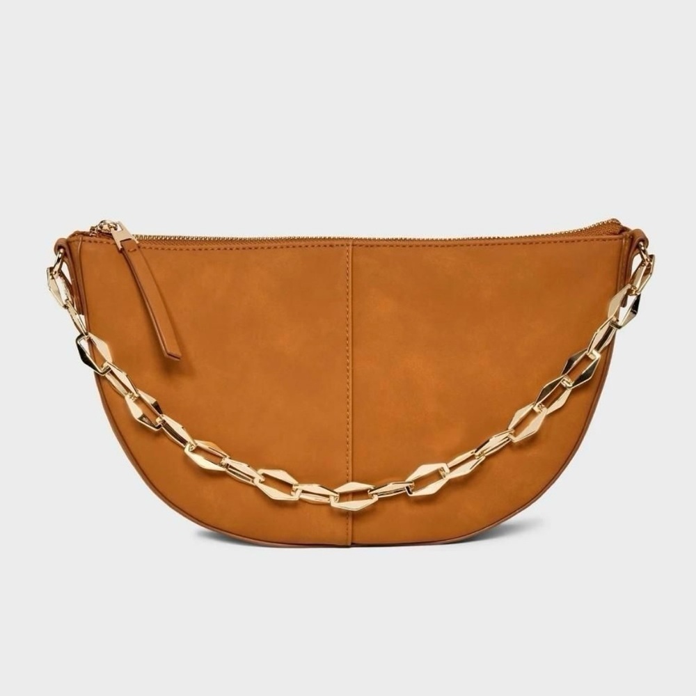Universal Thread Slouched Half-Moon Shoulder Bag Brown